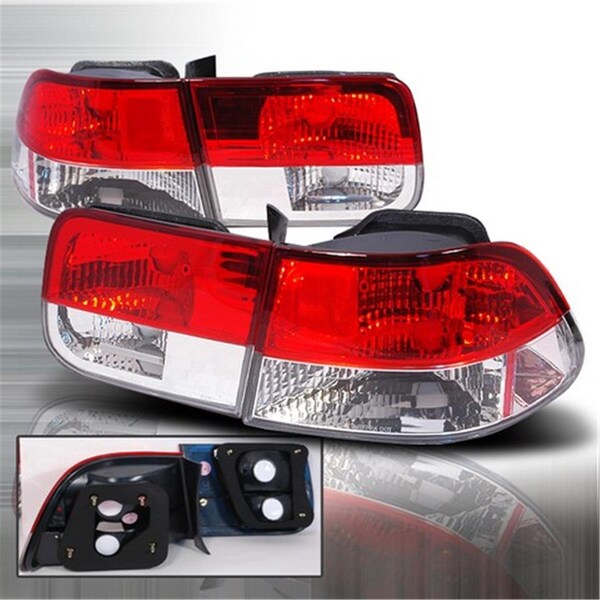 Overtime Altezza 2 Door Tail Lights for 96 to 00 Honda Civic Red & Clear - 10 x 19 x 25 in. OV1187808 - main